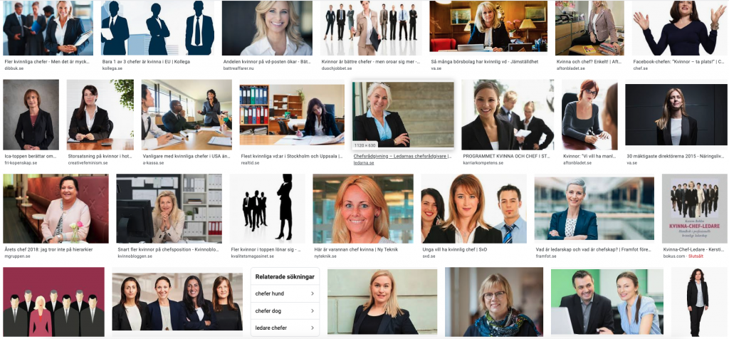 stereotypa bilder på chefer som är kvinnor