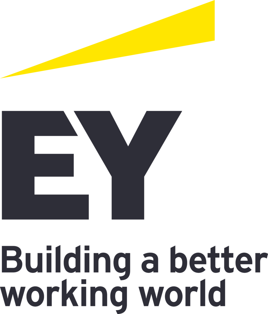 En bild på företaget EY:s logotyp.